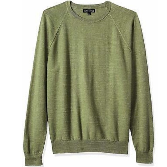 J crew heather light green texture cotton crewneck - Picture 1 of 6